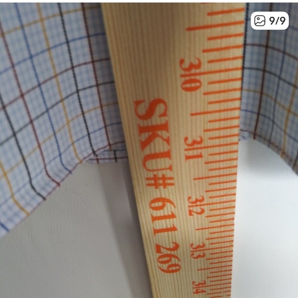 Banana Republic Blue and White Plaid Shirt- No Iron - Picture 7 of 7